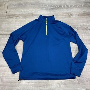 Dunning‎ Golf Pullover Mens Medium Blue Quarter Zip Mock Neck Performance Layer